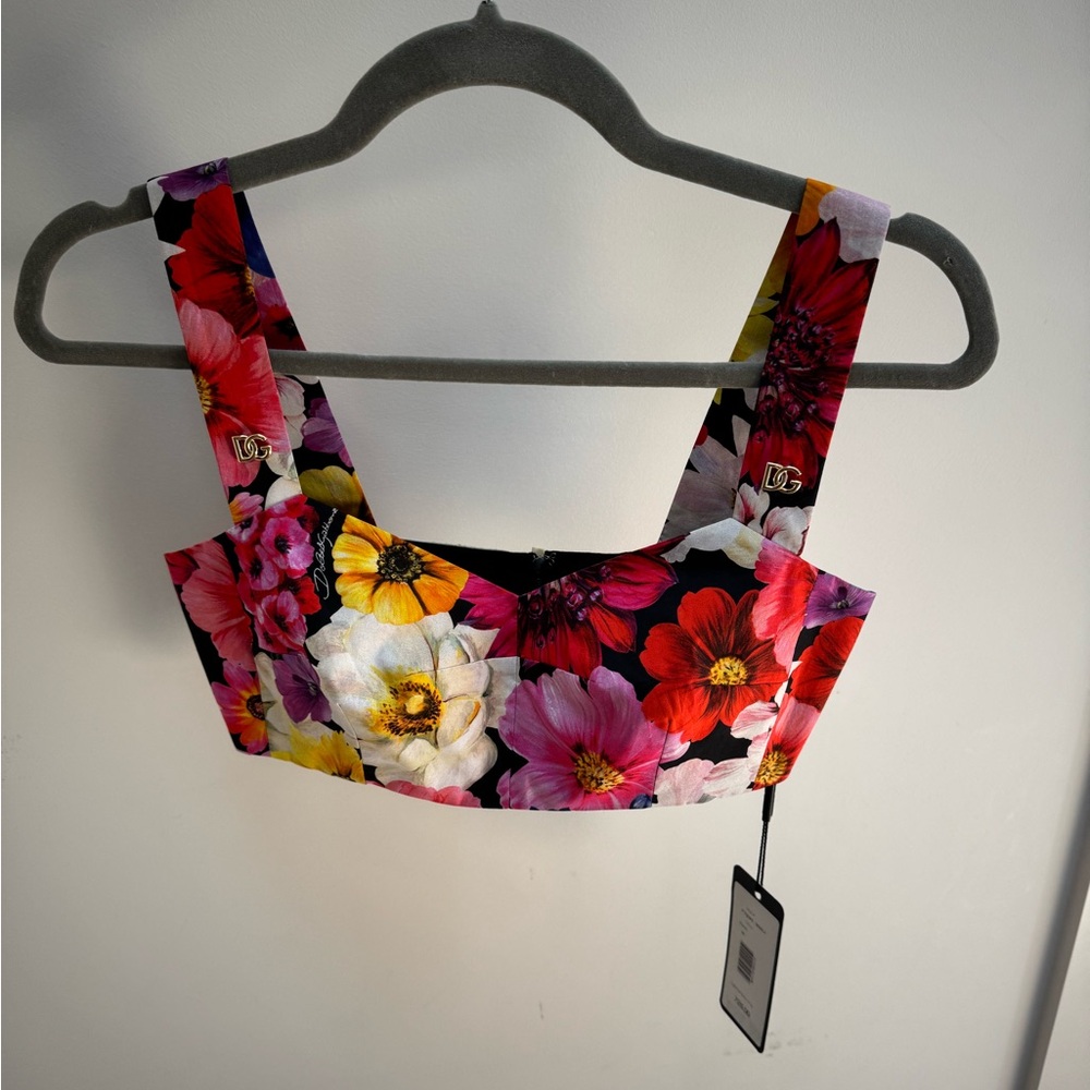 NWT - Dolce & Gabbana - Floral Cropped Top - Size Italian 36
